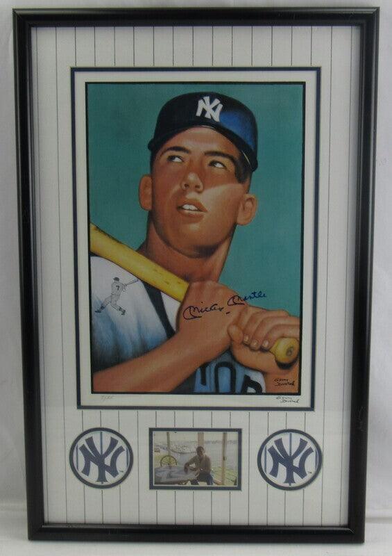 Mickey Mantle Signed Autographed Lithograph Framed JSA - Legends Fan Shop