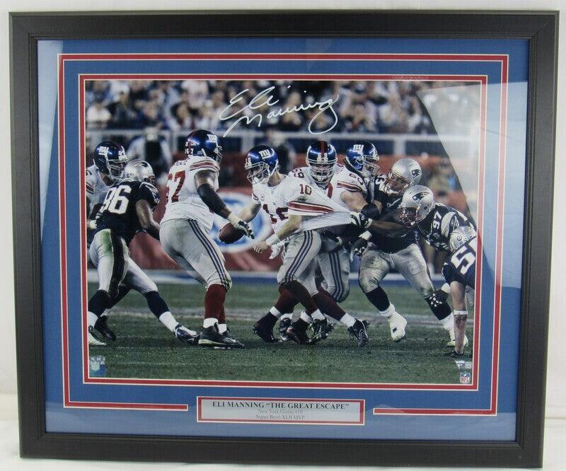 Eli Manning Signed Framed 16x20 Photo Fanatics COA — RSA