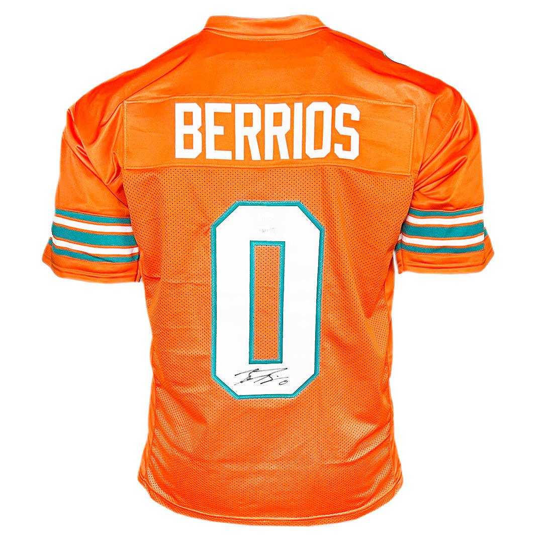 RSA Braxton Berrios Signed Miami Orange Football Jersey (JSA)