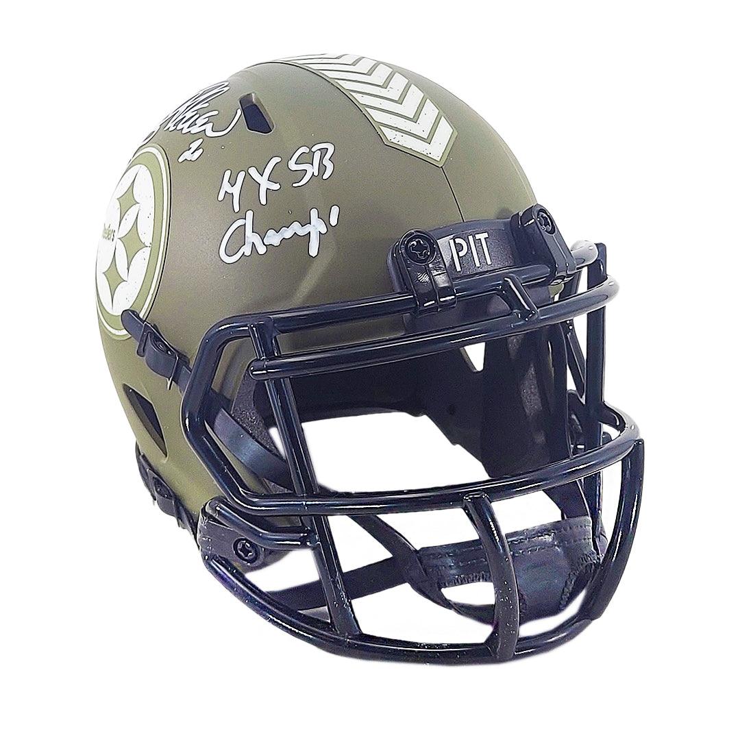 Rocky Bleier Signed 4x SB Champs Inscription Pittsburgh Steelers Speed — RSA