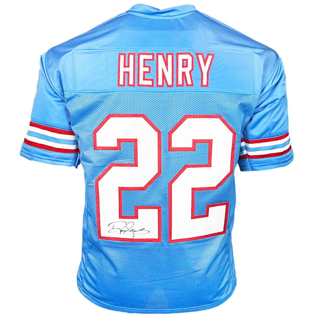 Shop Derrick Henry Tennessee Titans Signed Light Blue Custom Jersey