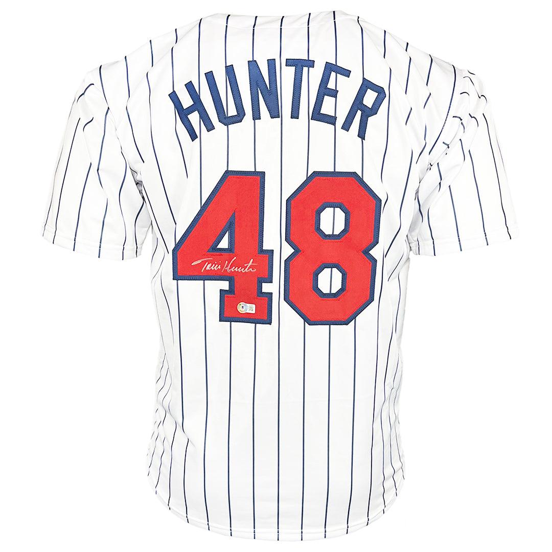 Torii Hunter Autographed Custom White Pinstripe Baseball Jersey Blacke –  Golden Autographs