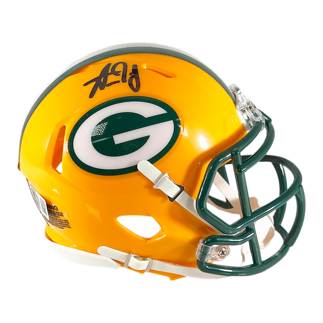 Aaron jones sale autographed helmet