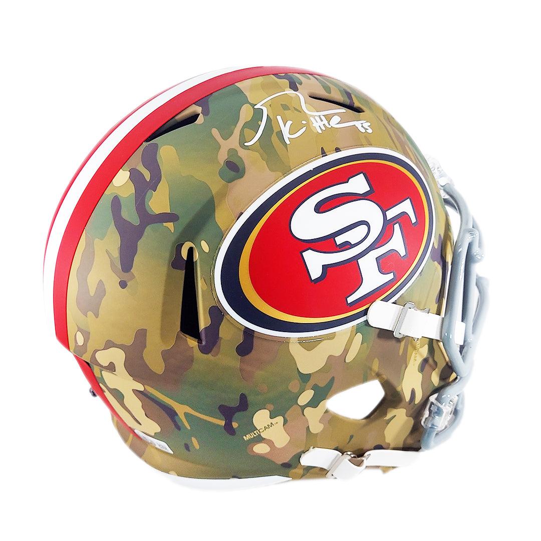 George Kittle Signed San Francisco 49ers Camo Speed Full-Size Football  Helmet (Beckett)