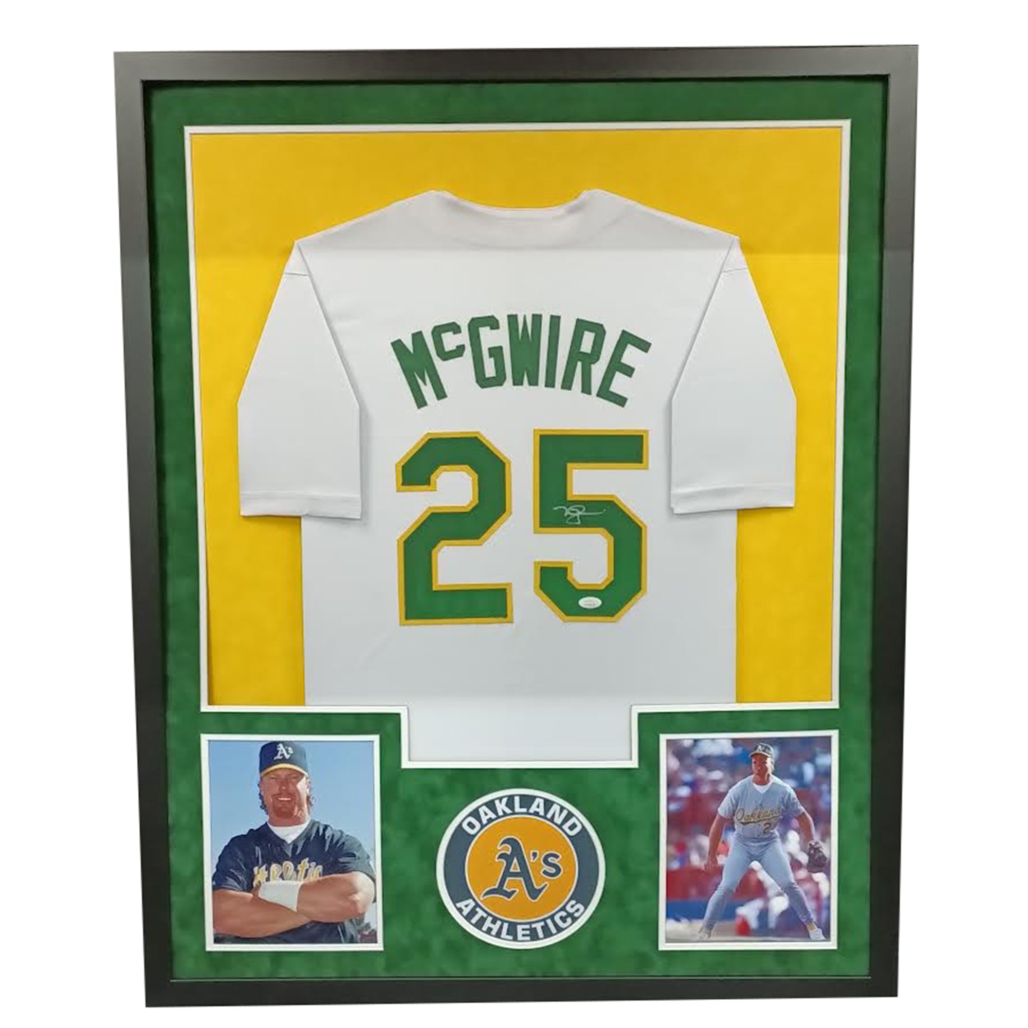 Mark McGwire Signed Oakland White Custom Double-Suede Framed baseball — RSA