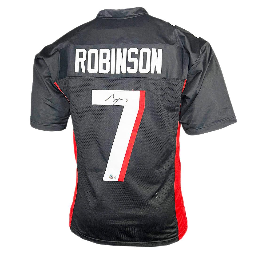 Atlanta Falcons Bijan Robinson Autographed Red Jersey Black Feathers Beckett BAS Witness