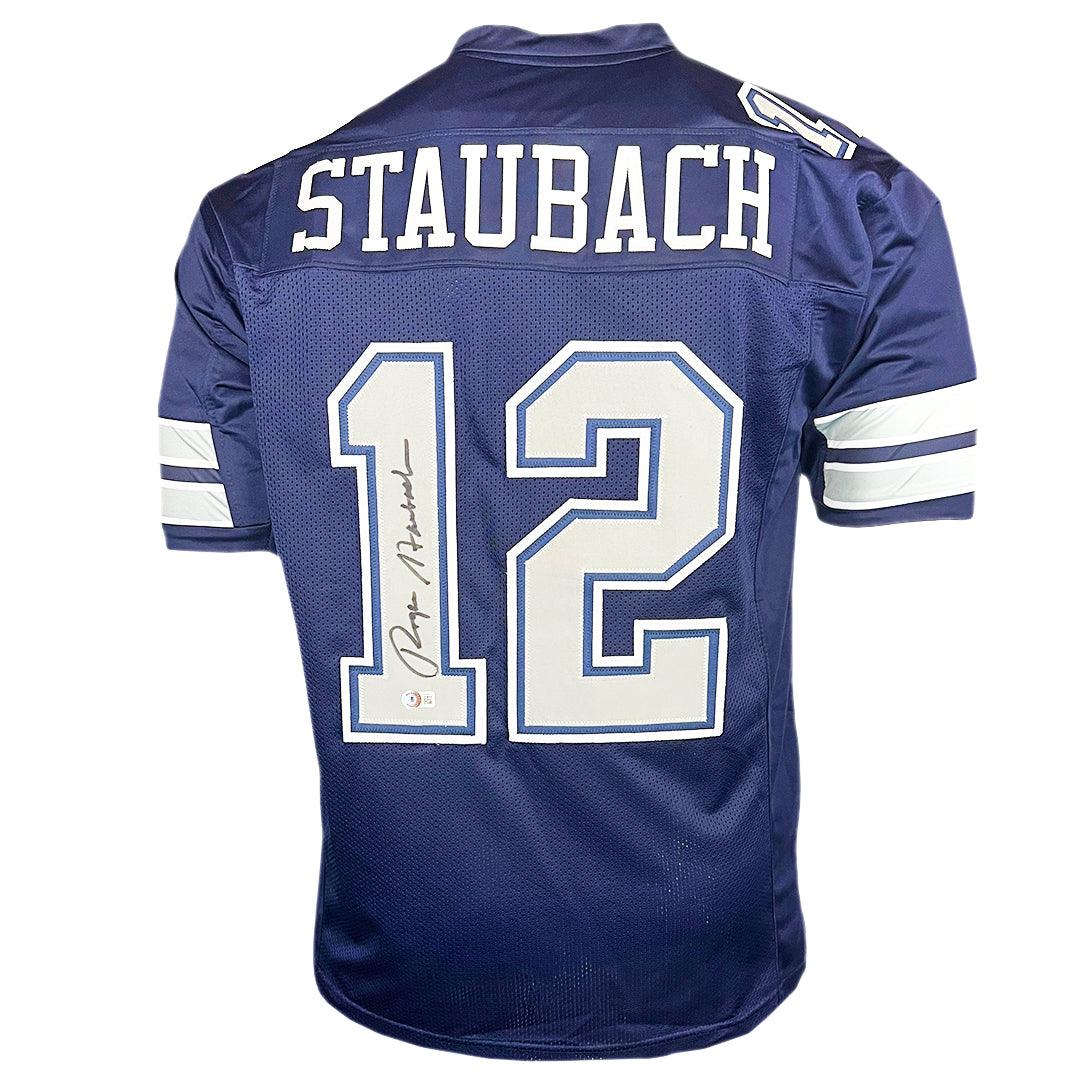 Roger Staubach Signed Dallas Blue Football Jersey (Beckett), 56% OFF