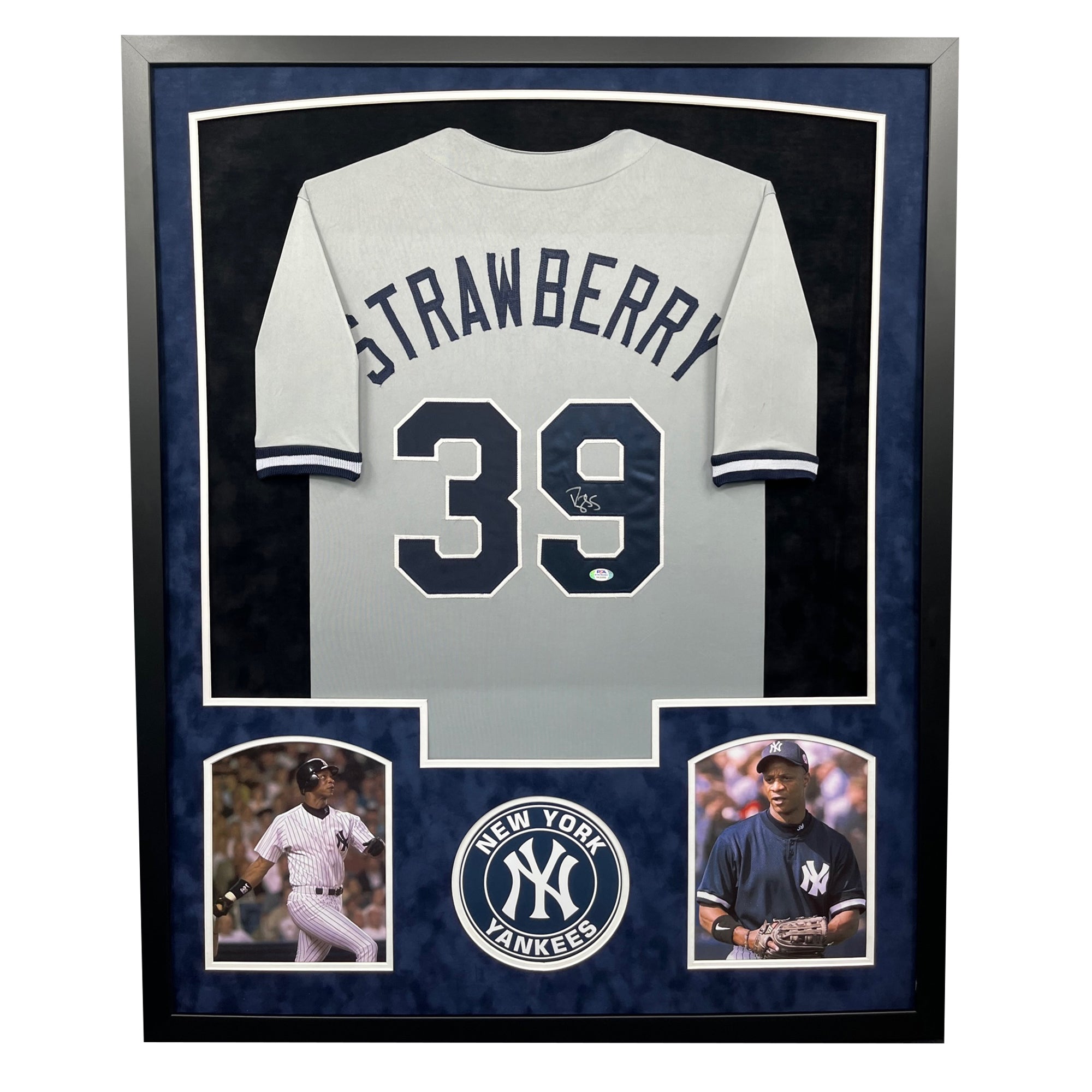 Darryl Strawberry Signed New York Gray Custom Double-Suede Framed baseball  Jersey (PSA)