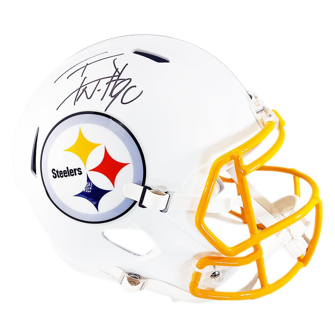 TJ Watt Signed Pittsburgh Steelers Speed Flat White NFL Mini Helmet 