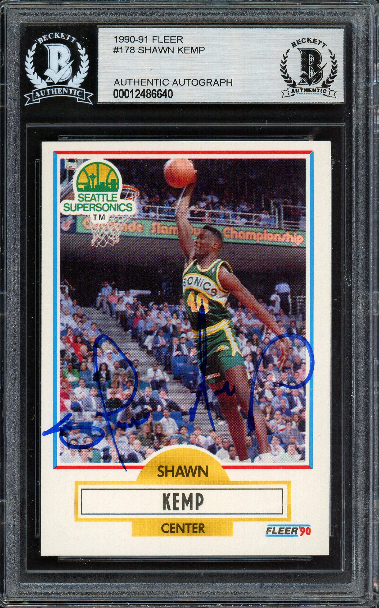 Shawn Kemp Framed Signed Jersey Beckett Autographed Signed Seattle  Supersonics