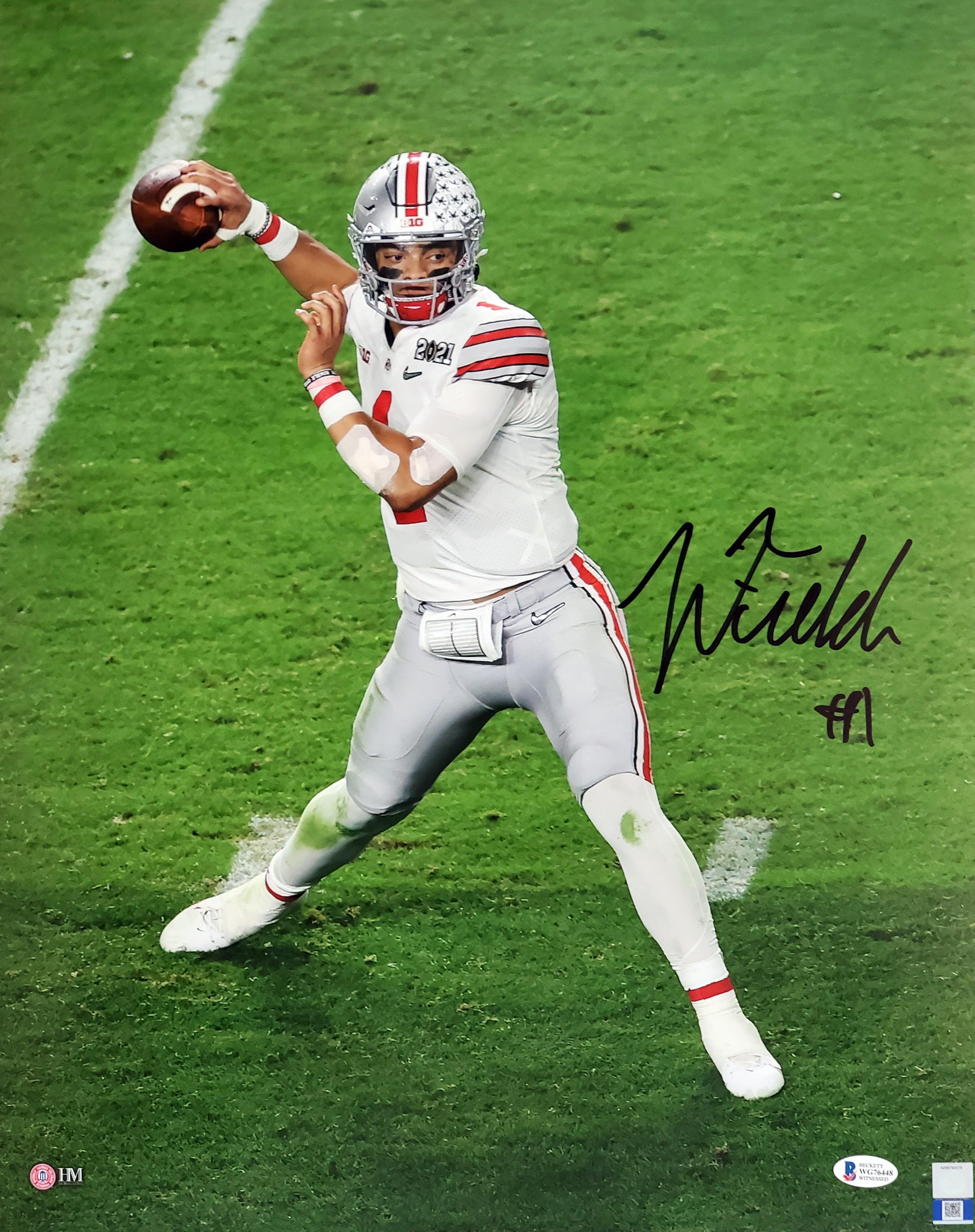 Justin Fields Autographed Signed Jersey - City White - Beckett 