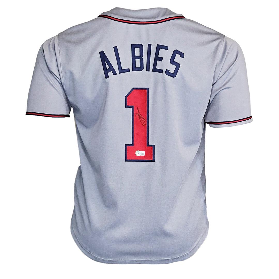 Ozzie Albies Signed Atlanta Grey Baseball Jersey (Beckett)