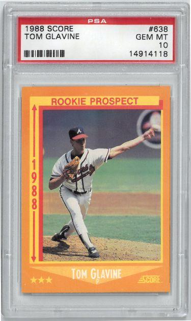Tom Glavine 1988 Score Rookie Baseball Card #638- PSA Graded 10 Gem Mint  (Atlanta Braves)