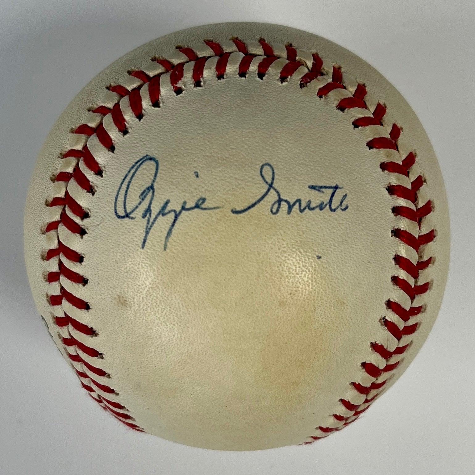 Autographed Ozzie Smith Ball - Rawlings Gold Glove Logo