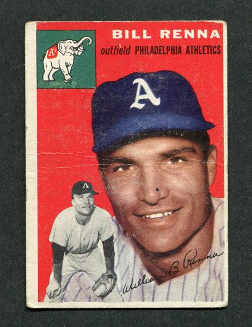 1954 Topps #112 Bill Renna Philadelphia Athletics Rookie Baseball Card — RSA
