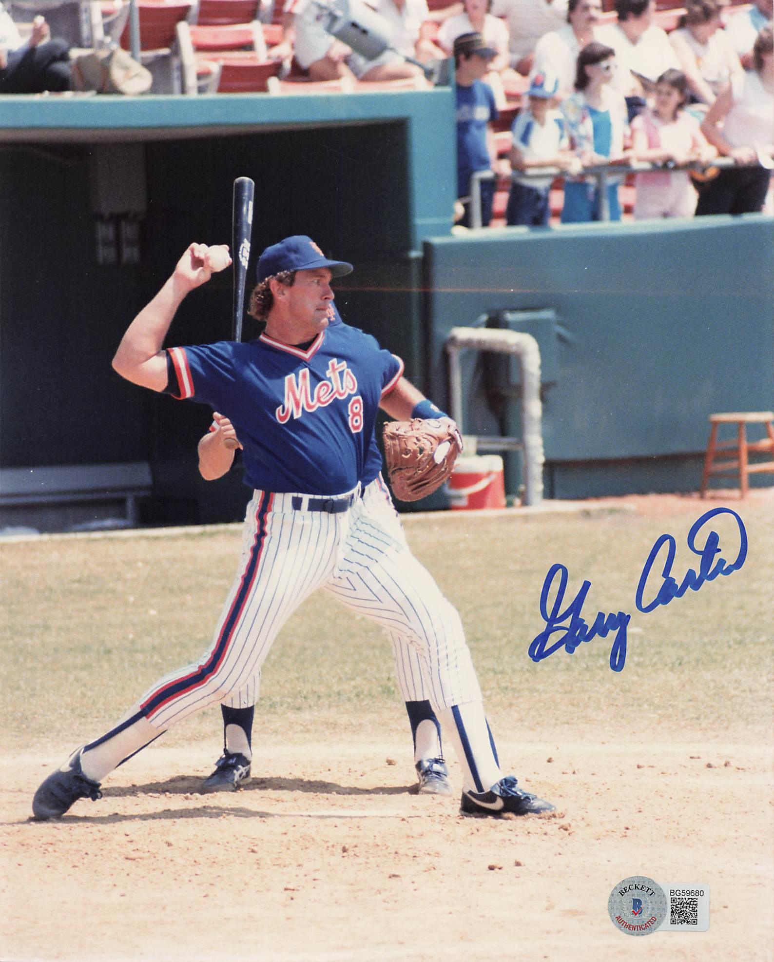 Gary Carter Autographed New York Mets 8x10 Photo Beckett