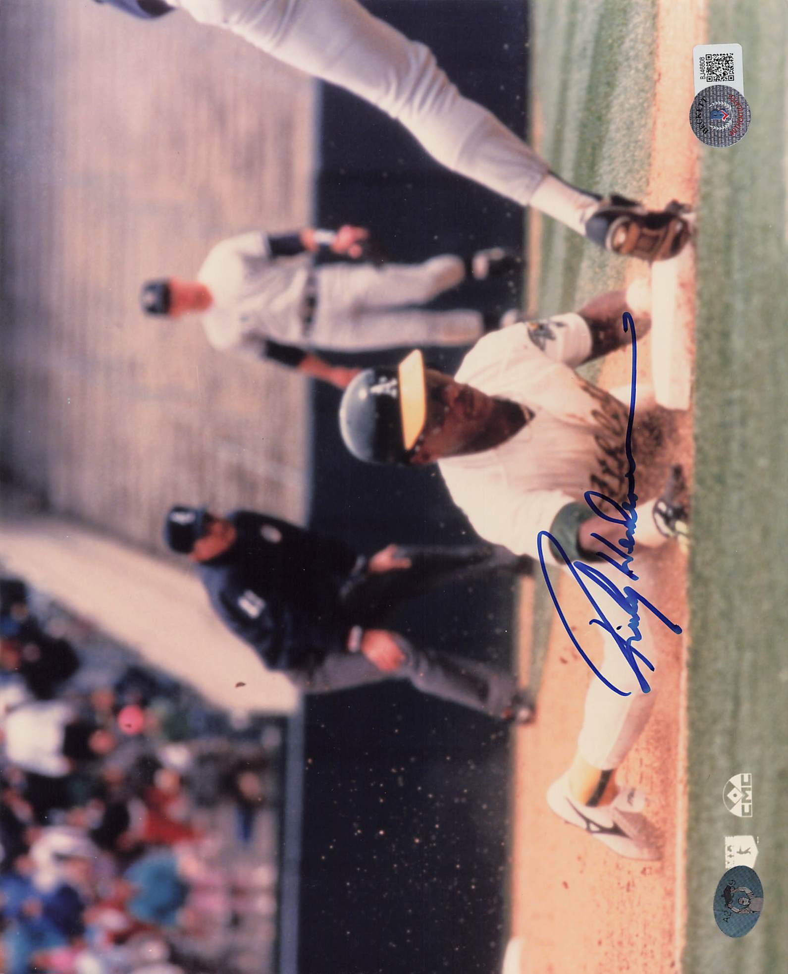 Rickey Henderson Signed 8x10 Photo Oakland Athletics (bas Ac02179)