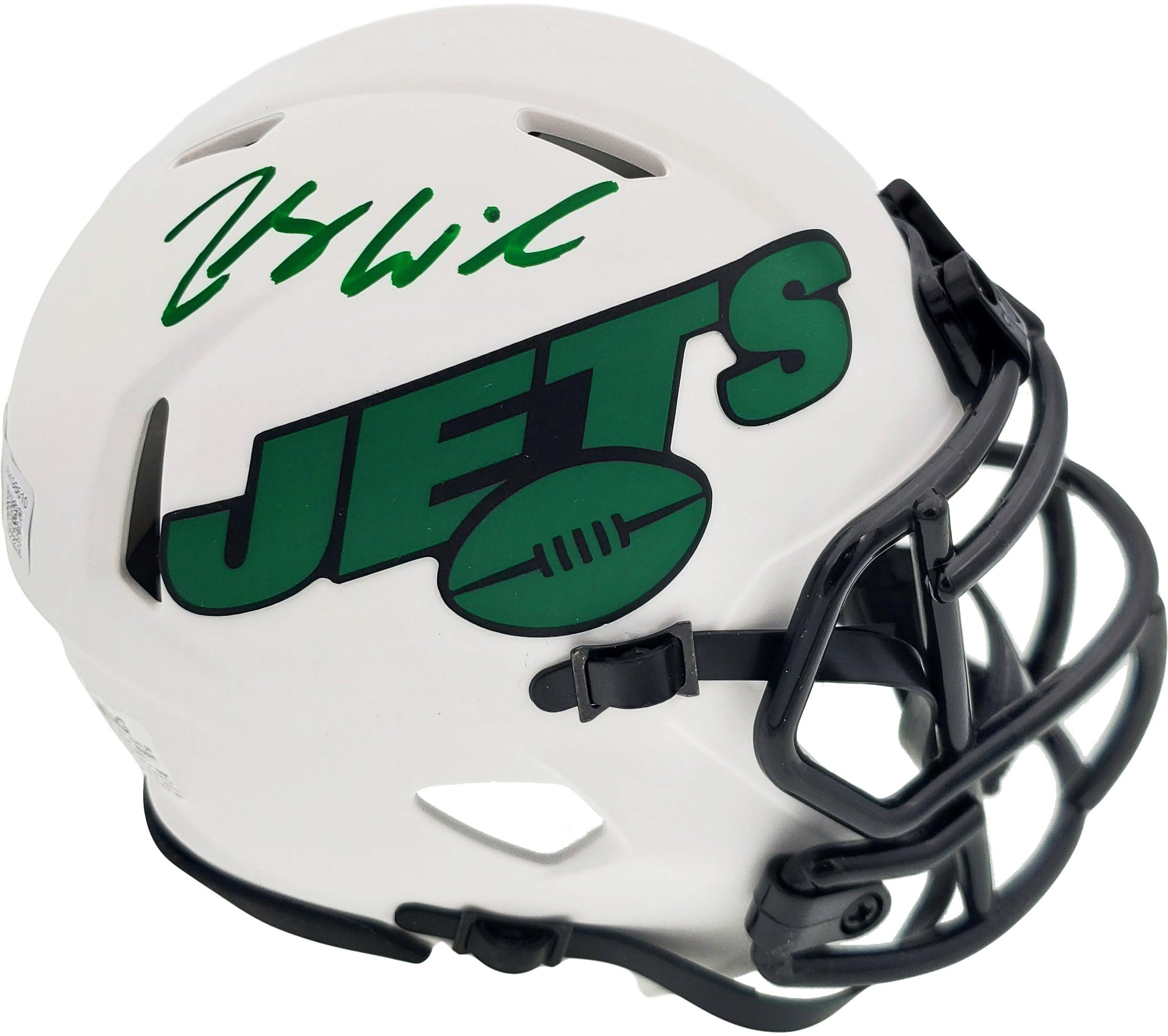 Zach Wilson Autographed New York Jets Lunar Eclipse White Speed Mini H — RSA