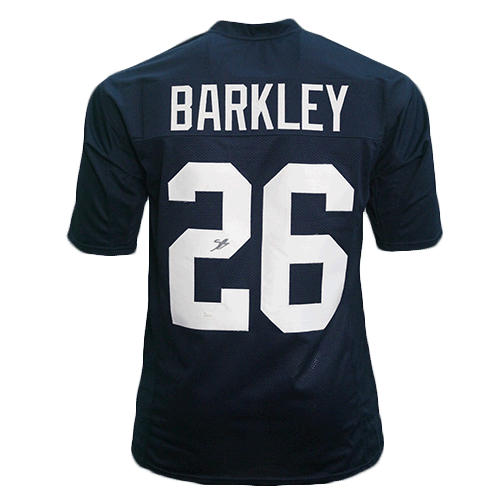 Autographed/signed Saquon Barkley Penn State Blue Stat College 