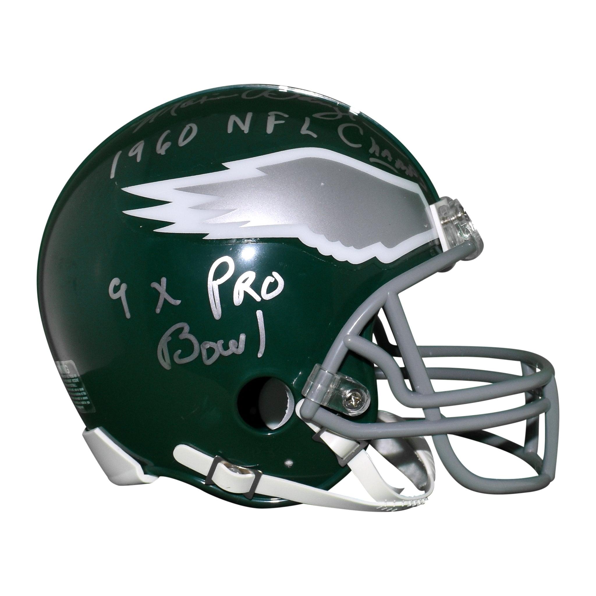 Maxie Baughan Signed Eagles Mini Helmet Inscribed 1960 NFL Champs & 9x –