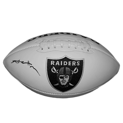 Antonio Brown Autographed Oakland Raiders Full Size Logo Football White  (JSA)