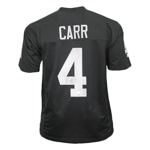 Derek Carr Autographed Pro Style Football Jersey Black (JSA) — RSA