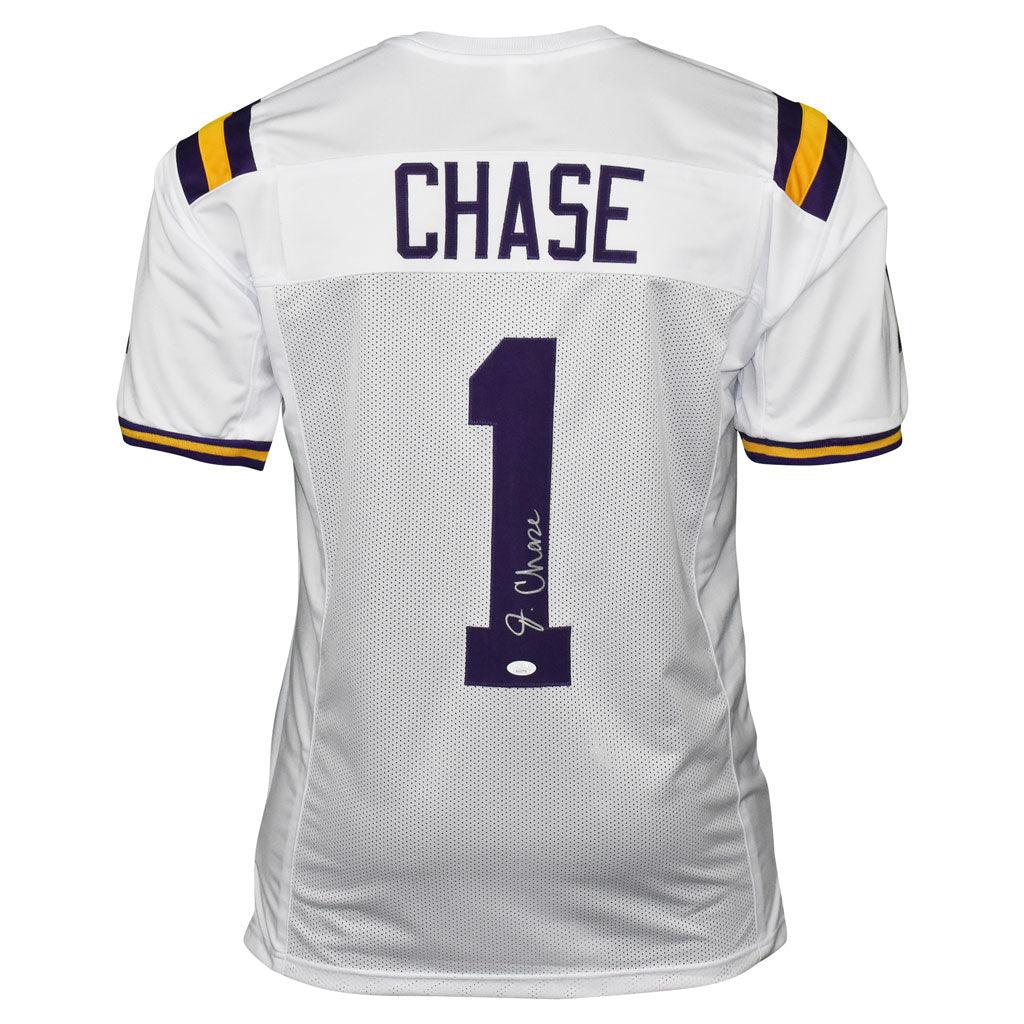 Ja'Marr Chase Signed LSU College Yellow Football Jersey (JSA) — RSA