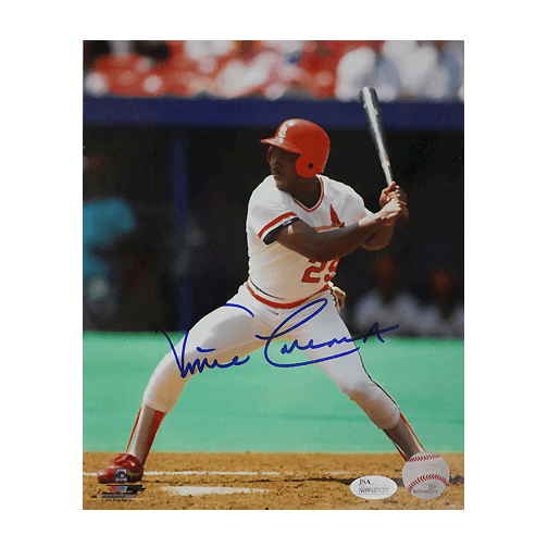 Vince Coleman Signed St. Louis Cardinals At Bat 8x10 Photo (JSA)