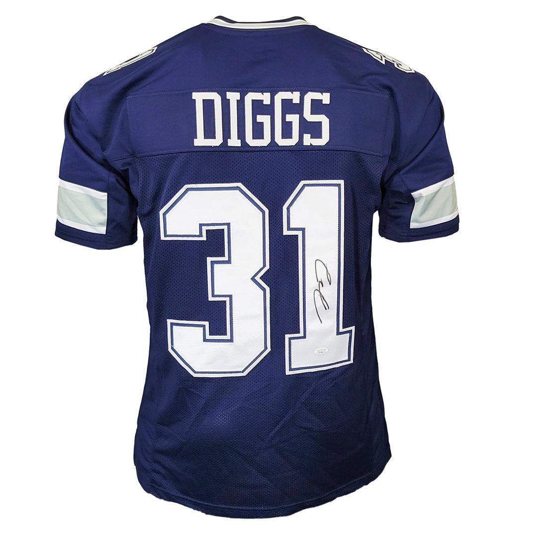 Dallas Cowboys Trevon Diggs Autographed Pro Style Blue Jersey JSA