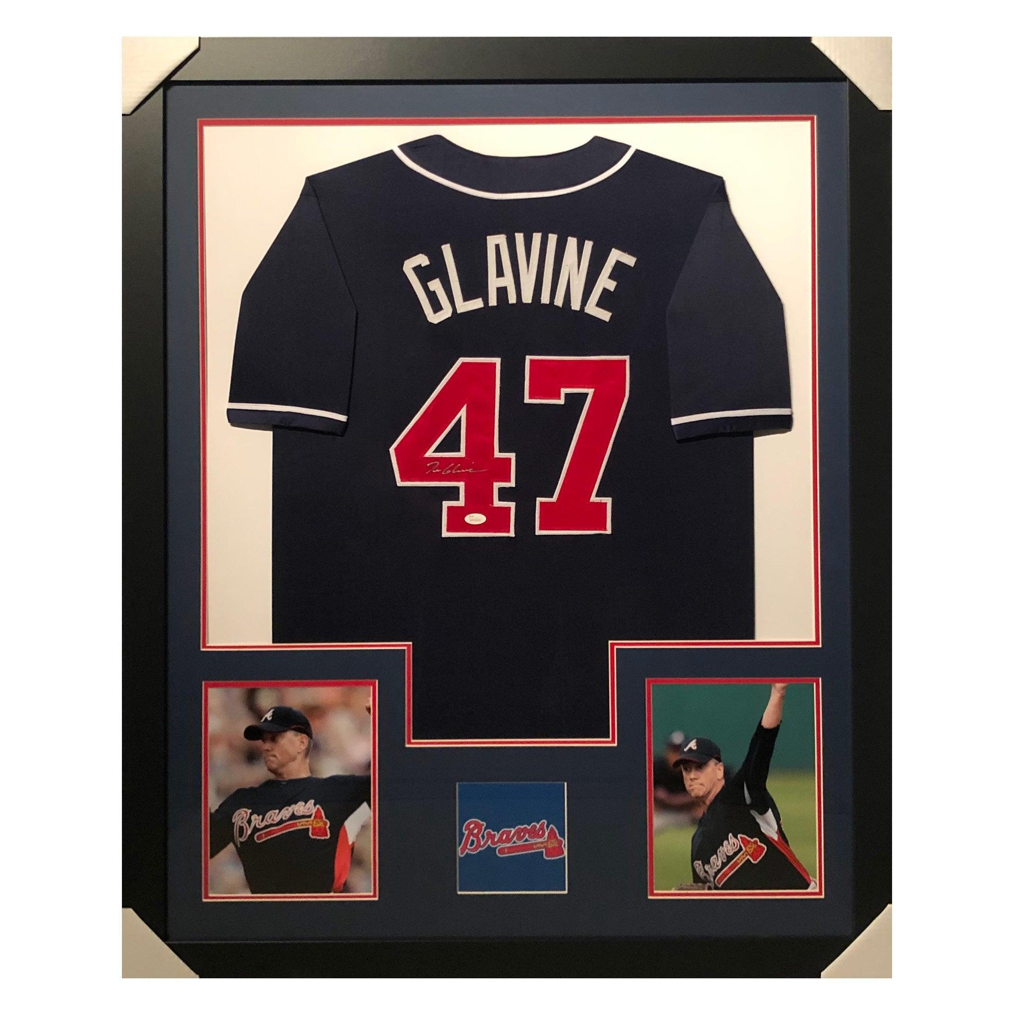 FRAMED Autographed/Signed TOM GLAVINE 33x42 Atlanta Blue Baseball