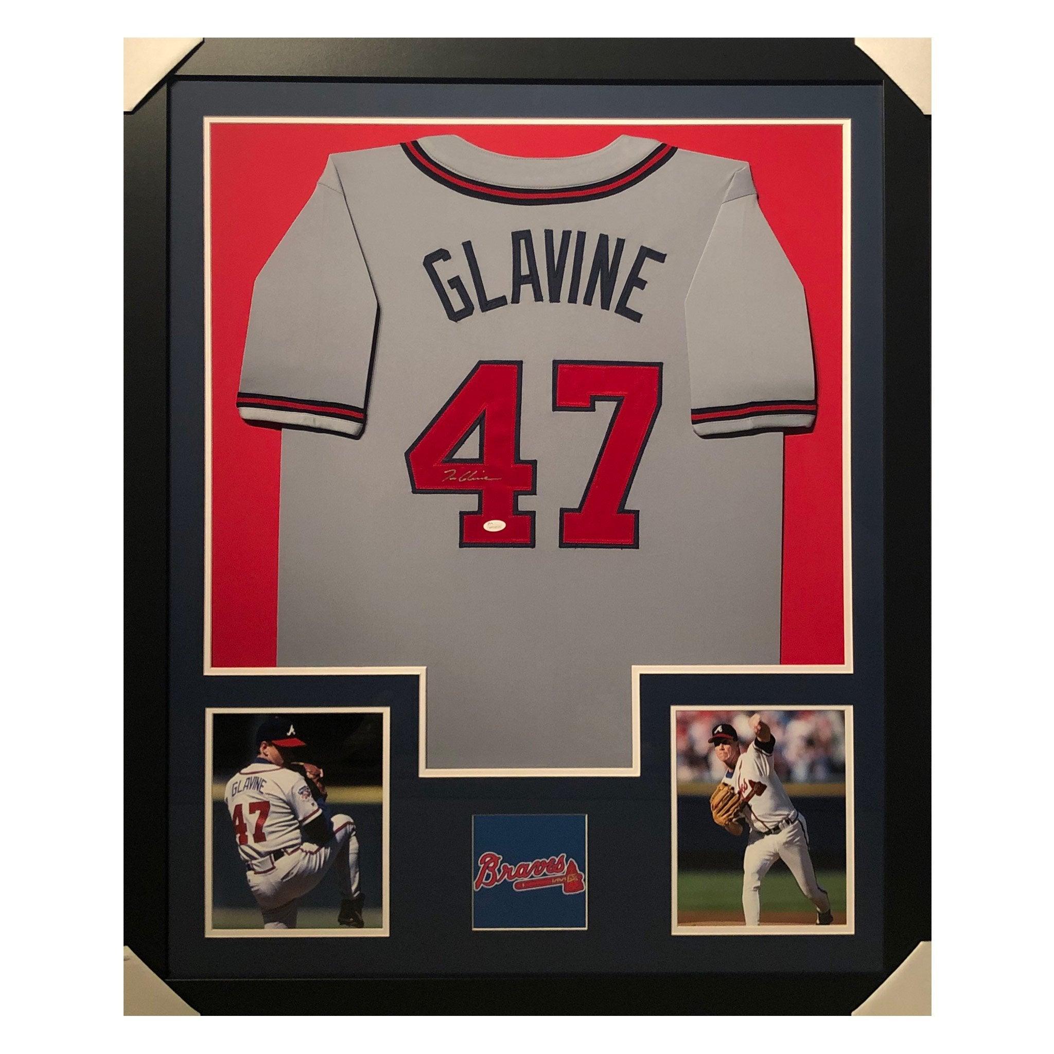 Autographed/Signed Tom Glavine Atlanta Grey Baseball Jersey JSA