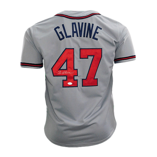 Autographed/signed Tom Glavine Atlanta White Stat Baseball Jersey Jsa Coa