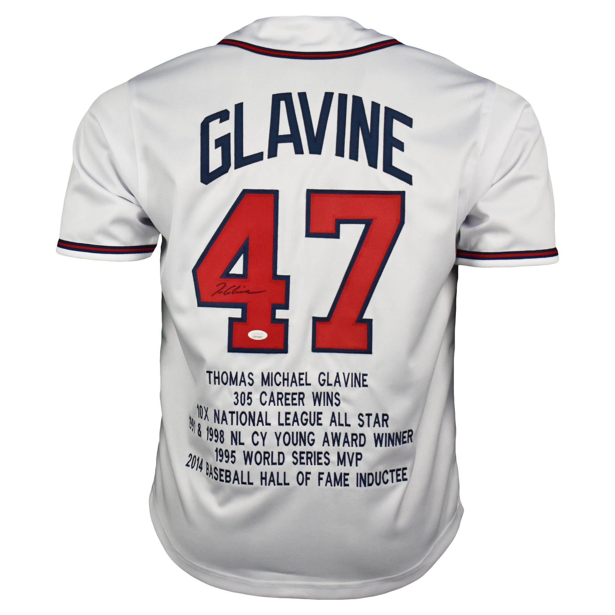 Tom Glavine Signed Pro Style Baseball Jersey Grey (JSA)