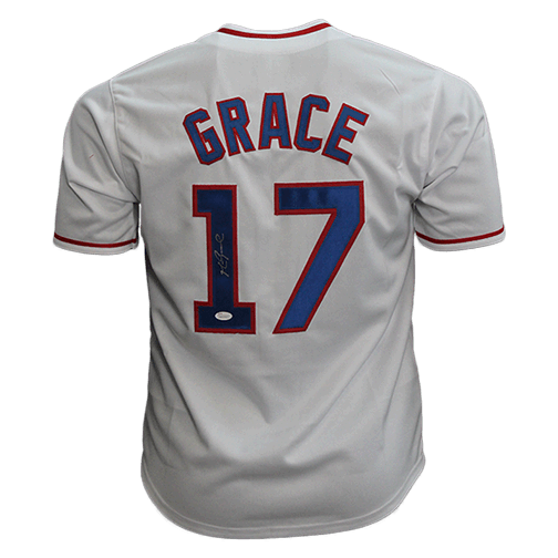 Mark Grace Autographed Chicago Throwback Baseball Jersey White (JSA) — RSA
