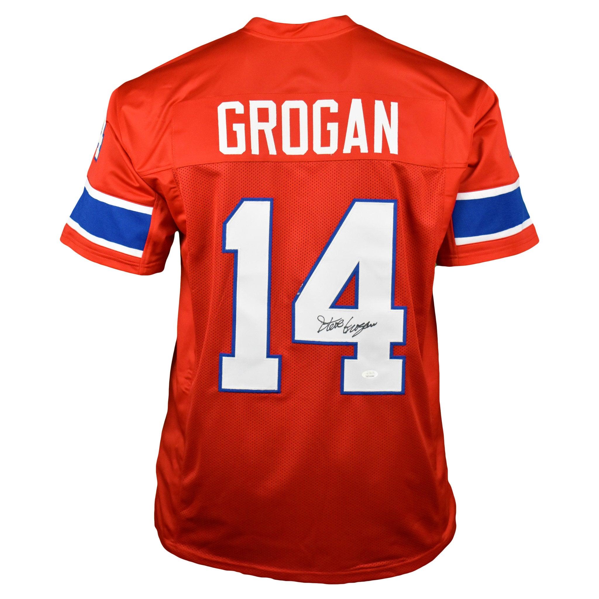 Steve Grogan Signed New England Throwback White Football Jersey (JSA) — RSA