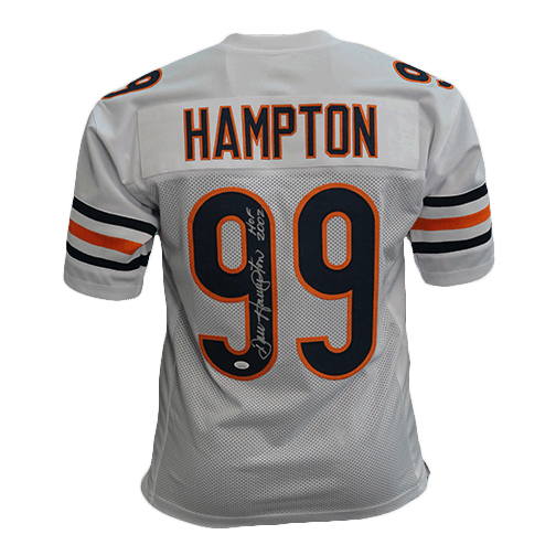 Dan Hampton Autographed Pro Style Football Jersey White (JSA) HOF Insc — RSA