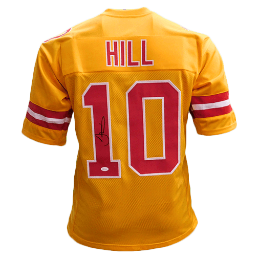 Tyreek Hill Autographed Yellow Football Jersey (JSA) — RSA