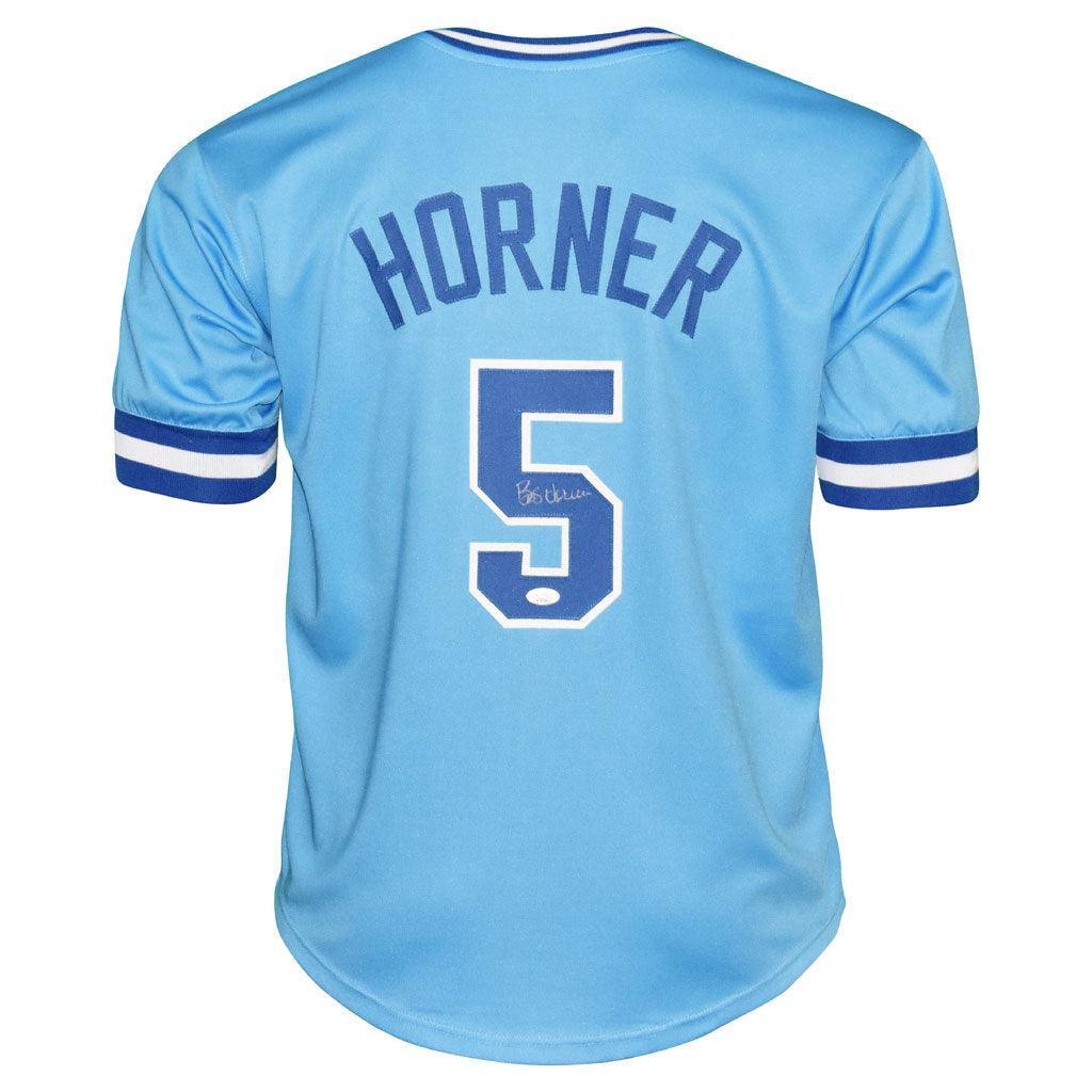 Bob Horner Signed Atlanta White Custom Throwback Baseball Jersey