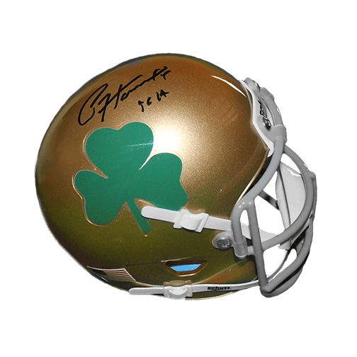 Paul Hornung Notre Dame Shamrock Autographed Football Mini Helmet Gold — RSA