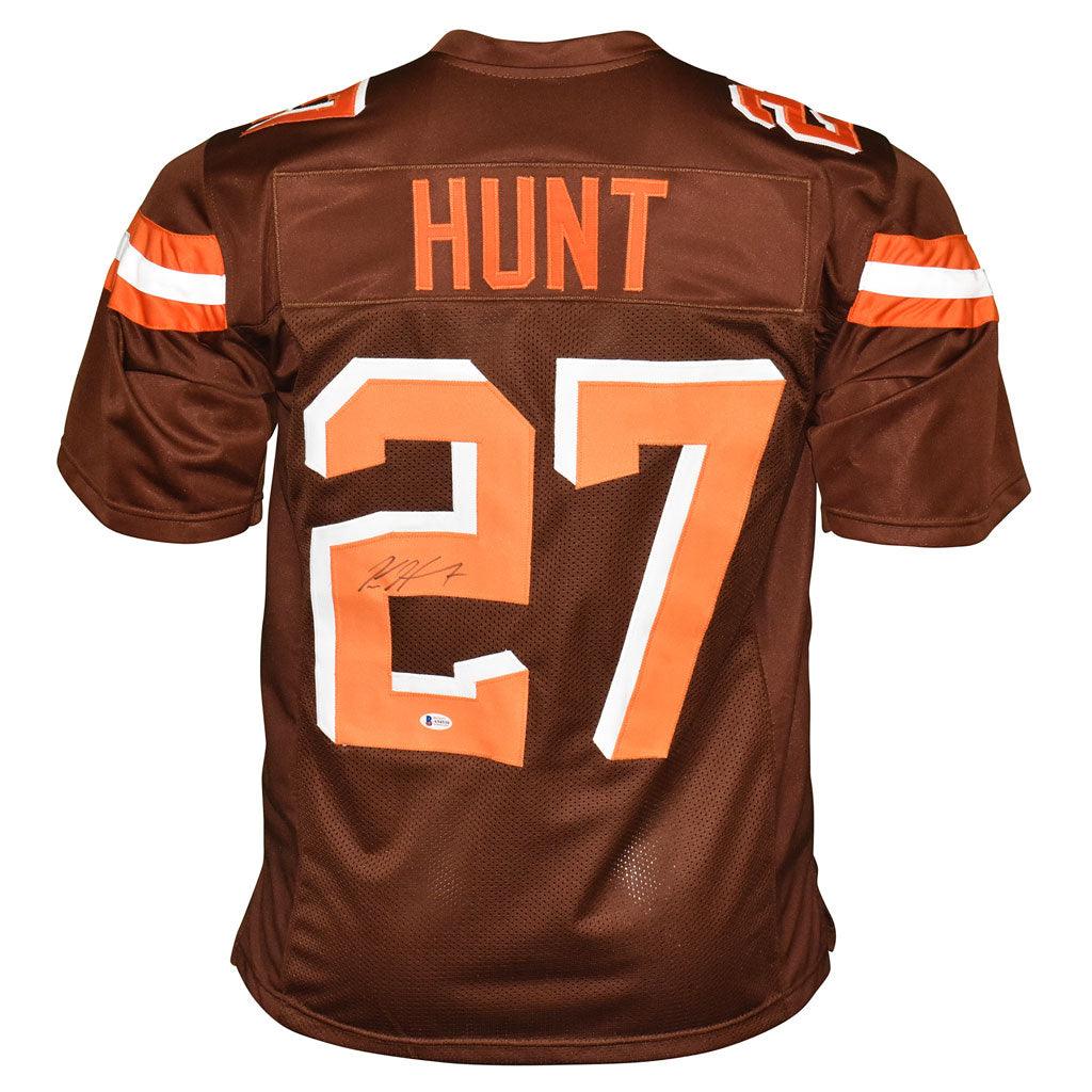 RSA Kareem Hunt Signed Cleveland Brown Football Jersey (Beckett)