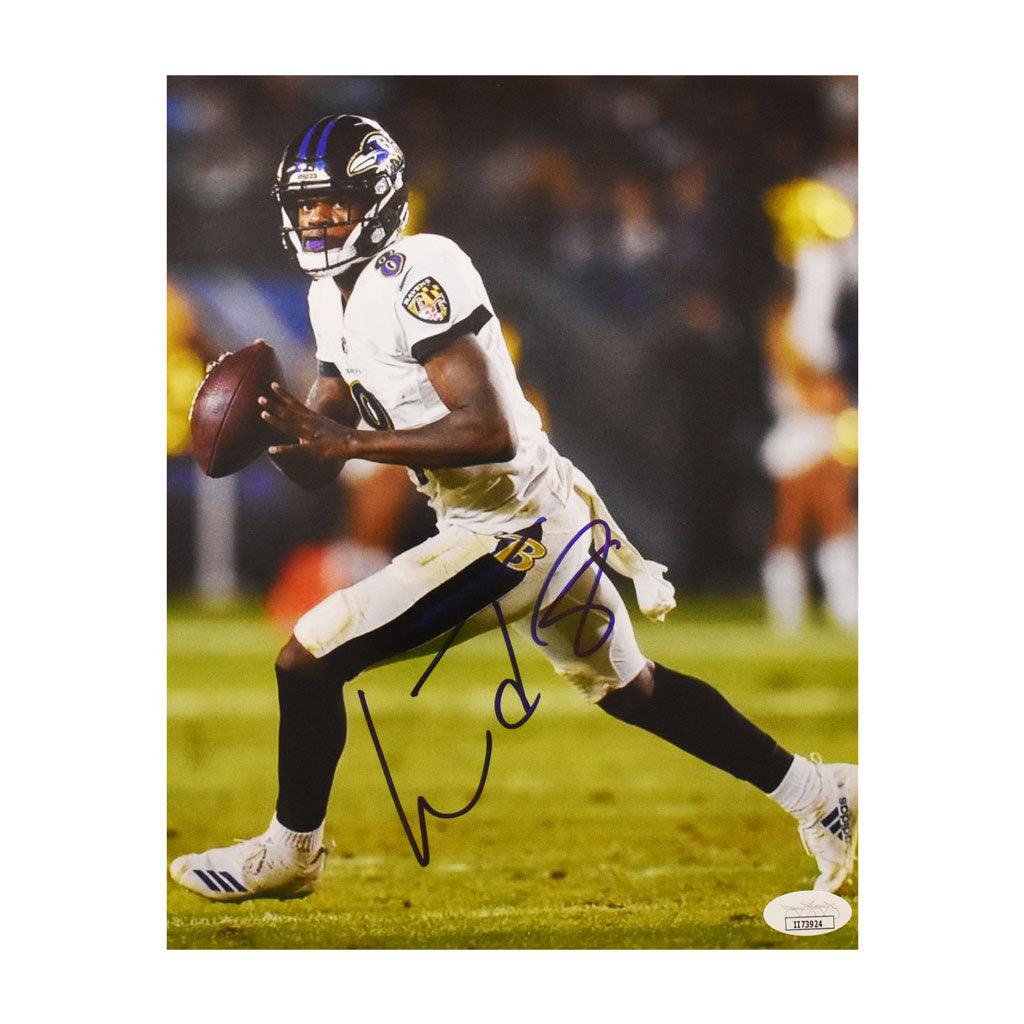 Lamar Jackson Signed Baltimore Ravens Jersey and 2020 MVP 8x10