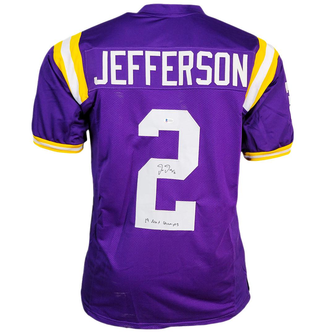 Justin Jefferson Autographed and Framed LSU Tigers Jersey