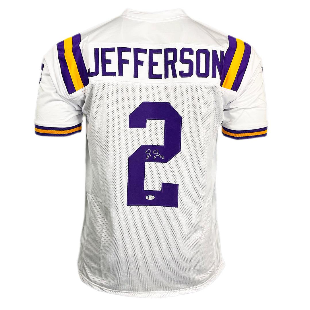 Justin Jefferson Autographed and Framed LSU Tigers Jersey