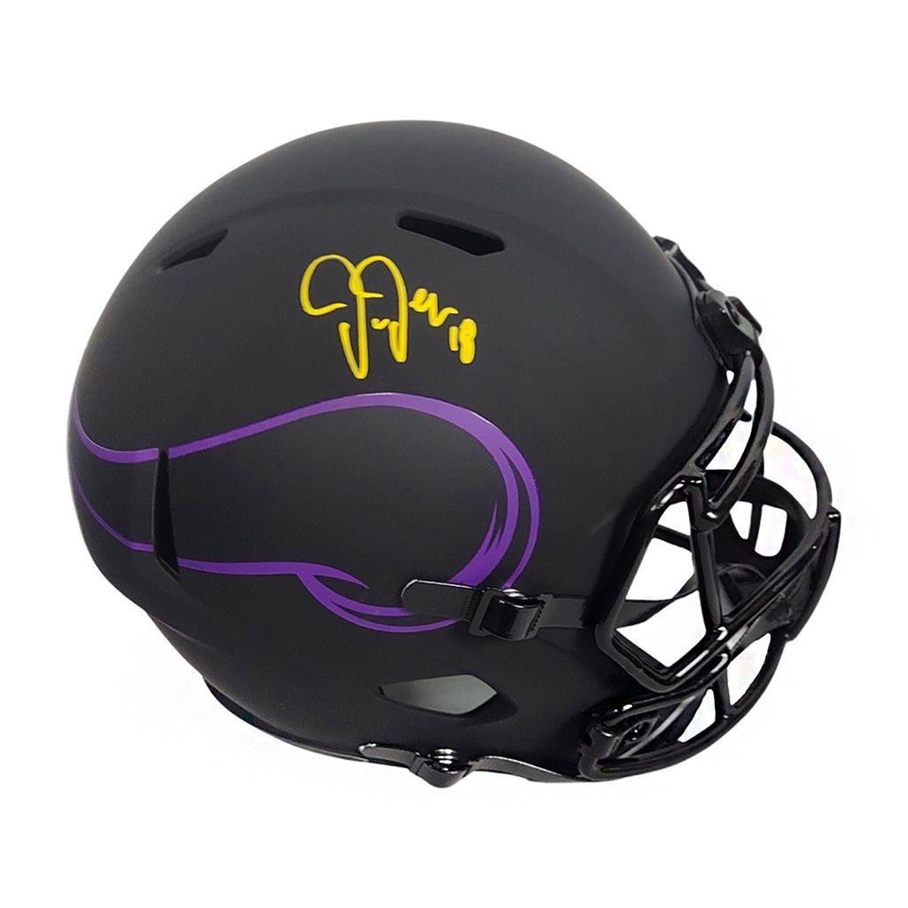 Justin Jefferson Minnesota Vikings Autographed Riddell Flash Speed Mini Helmet - Signed in Purple Ink