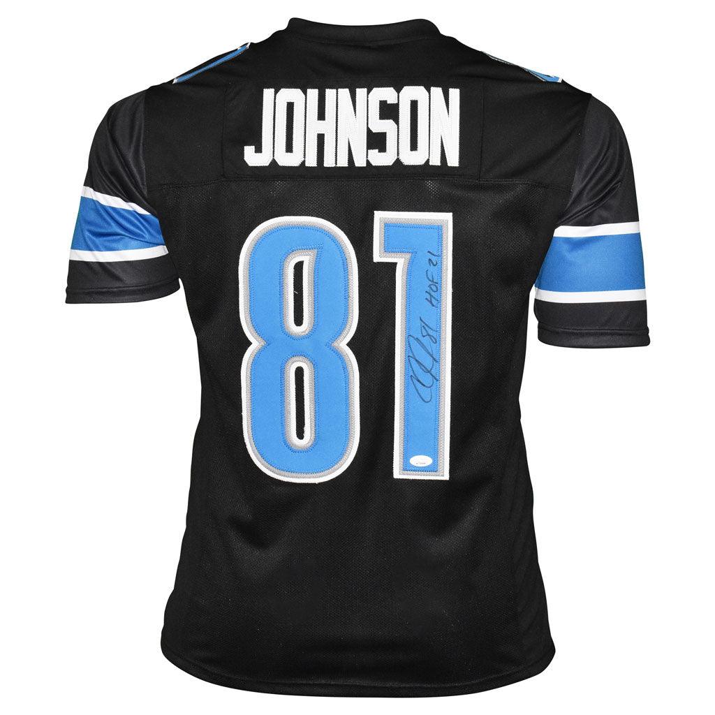 Calvin Johnson Signed HOF 21 Inscription Detroit Pro Black