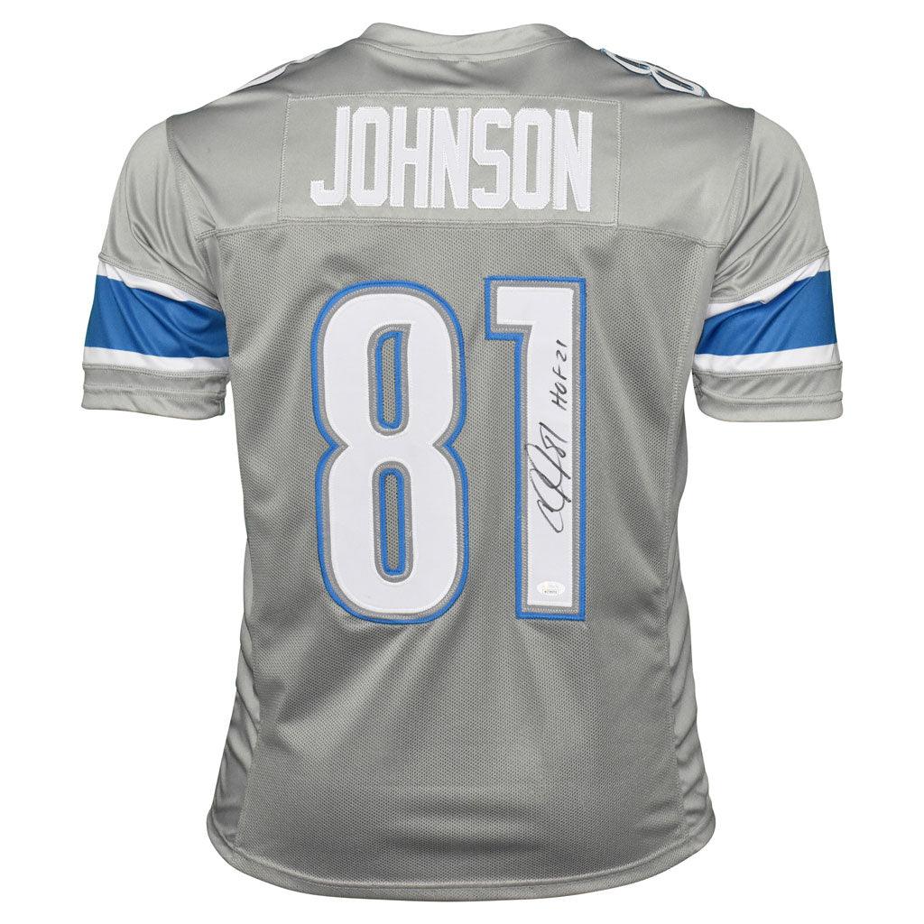 Calvin Johnson Autographed and Framed White Lions Jersey