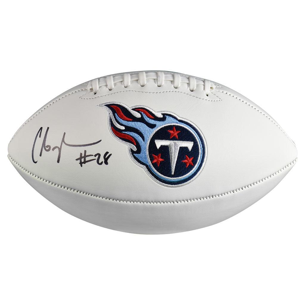 Chris Johnson Signed Tennessee Titans Logo Football (JSA) — RSA