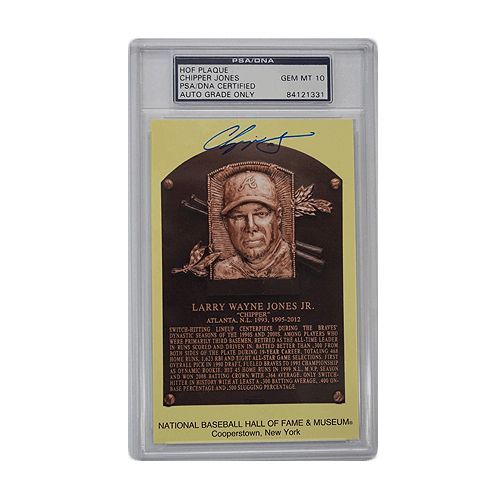 Chipper Jones Baseball Hall of Fame Plaque Postcard