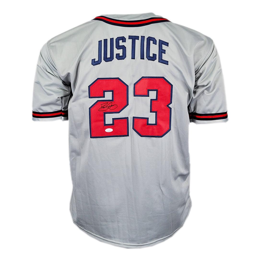 Javy Lopez Signed Atlanta Grey Baseball Jersey JSA 