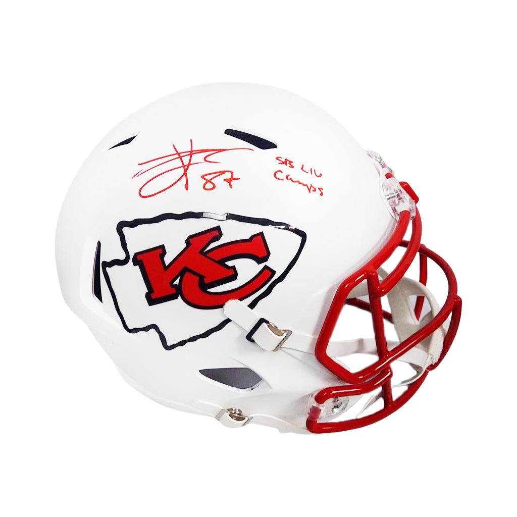 Travis Kelce Signed Chiefs Jersey Inscribed SB LIV Champs